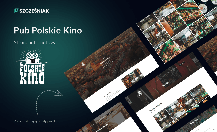 Strona internetowa Pub Polskie Kino - realizacja Storm Cube